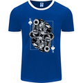 Sniper Playing Card Military Army Elite Mens Ringer T-Shirt FotL Royal Blue/White