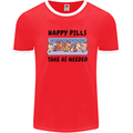 Horse Pills Funny Equestrian Mens Ringer T-Shirt Red/White