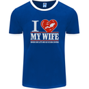 I Heart My Wife Scuba Diving Diver Dive Mens Ringer T-Shirt FotL Royal Blue/White