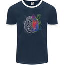 Artistic Technical Brain Artist Engineer Mens Ringer T-Shirt FotL Navy Blue/White