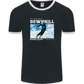 The Only Way is Downhill Skiing Ski Skier Mens Ringer T-Shirt FotL Black/White