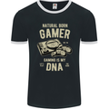 Natural Born Gamer Funny Gaming Mens Ringer T-Shirt FotL Black/White