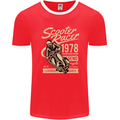 Scooter Racer Legend 1978 Motorbike Mens Ringer T-Shirt FotL Red/White