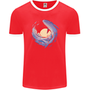 Ocean Whale & Octopus Mens Ringer T-Shirt FotL Red/White
