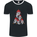 Santa Clause Christmas Tree Mens Ringer T-Shirt FotL Black/White