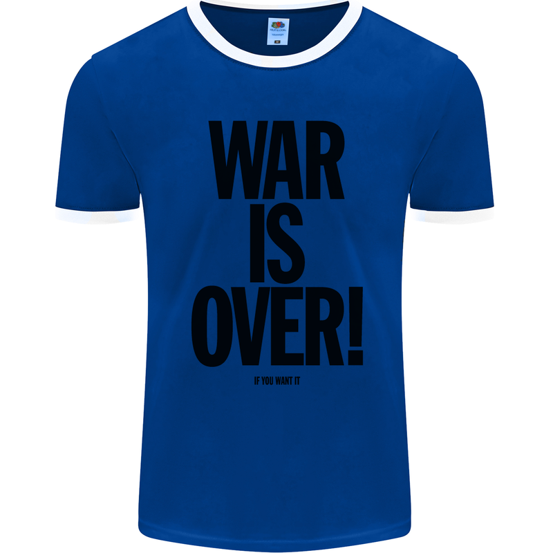 War Is Over if You Want It John Lennon Mens Ringer T-Shirt FotL Royal Blue/White