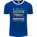 Autism Ribbon For My Granddaughter Autistic Mens Ringer T-Shirt FotL Royal Blue/White