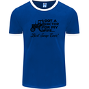 Tractor for My Wife Best Swap Ever Farming Mens Ringer T-Shirt FotL Royal Blue/White