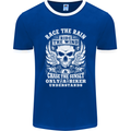 Race the Wind Biker Motorcycle Motorbike Mens Ringer T-Shirt FotL Royal Blue/White