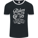 Riders 78 Motorcycle Motorbike Biker Mens Ringer T-Shirt FotL Black/White