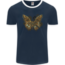 Steampunk Butterfly Butterflies Mens Ringer T-Shirt FotL Navy Blue/White