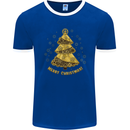 Steampunk Christmas Tree Mens Ringer T-Shirt FotL Royal Blue/White