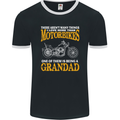 Being a Grandad Biker Motorcycle Motorbike Mens Ringer T-Shirt FotL Black/White