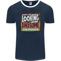 You're Looking at an Awesome Swimmer Mens Ringer T-Shirt FotL Navy Blue/White