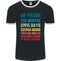 60th Birthday 60 Year Old Mens Ringer T-Shirt FotL Black/White