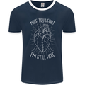 Heart Attack Recovery Survivor Mens Ringer T-Shirt FotL Navy Blue/White