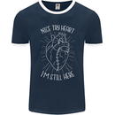 Heart Attack Recovery Survivor Mens Ringer T-Shirt FotL Navy Blue/White
