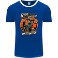 Ride Loud Ride Proud Motorbike Biker Mens Ringer T-Shirt FotL Royal Blue/White