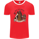 May the Norse Be With You Funny Viking Mens Ringer T-Shirt Red/White