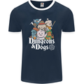 Dungeons & Dogs Role Playing Games RPG Mens Ringer T-Shirt FotL Navy Blue/White