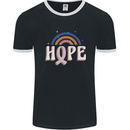 Breast Cancer Awareness Hope Mens Ringer T-Shirt FotL Black/White