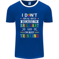 Brilliant & Busy Thinking Autism Autistic Mens Ringer T-Shirt FotL Royal Blue/White
