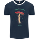 Mushroom Anatomy Magic LSD Mens Ringer T-Shirt FotL Navy Blue/White
