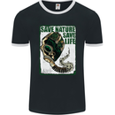 Save Nature Environment Climate Change Life Mens Ringer T-Shirt FotL Black/White