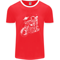 Space Biker Astronaut on a Motorcycle Space Mens Ringer T-Shirt FotL Red/White