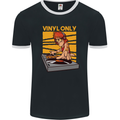 DJ Decks Vinyl Only Funny DJing Turntable Mens Ringer T-Shirt FotL Black/White