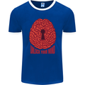 Unlock Your Mind Intelligence Psychology Mens Ringer T-Shirt FotL Royal Blue/White