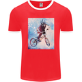 A Cool BMX Design Mens Ringer T-Shirt FotL Red/White