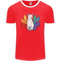 LGBT Kitsune Fox Gay Pride Mens Ringer T-Shirt FotL Red/White