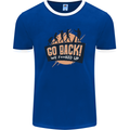 Go Back Funny Climate Change Environment Mens Ringer T-Shirt FotL Royal Blue/White