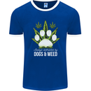 Distracted by Dogs and Weed Funny Drugs Mens Ringer T-Shirt FotL Royal Blue/White