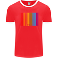 LGBT Barcode Gay Pride Day Awareness Mens Ringer T-Shirt FotL Red/White