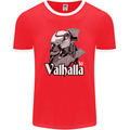 To Valhalla Viking Warrior Odin Mens Ringer T-Shirt FotL Red/White