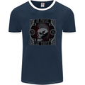 In Music We Trust Punk Rock Skull Mens Ringer T-Shirt FotL Navy Blue/White