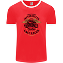 Biker Custom Cafe Racer Motorbike Mens Ringer T-Shirt FotL Red/White