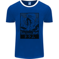 Sumo Wrestler Drummer Drumming Drum Mens Ringer T-Shirt FotL Royal Blue/White