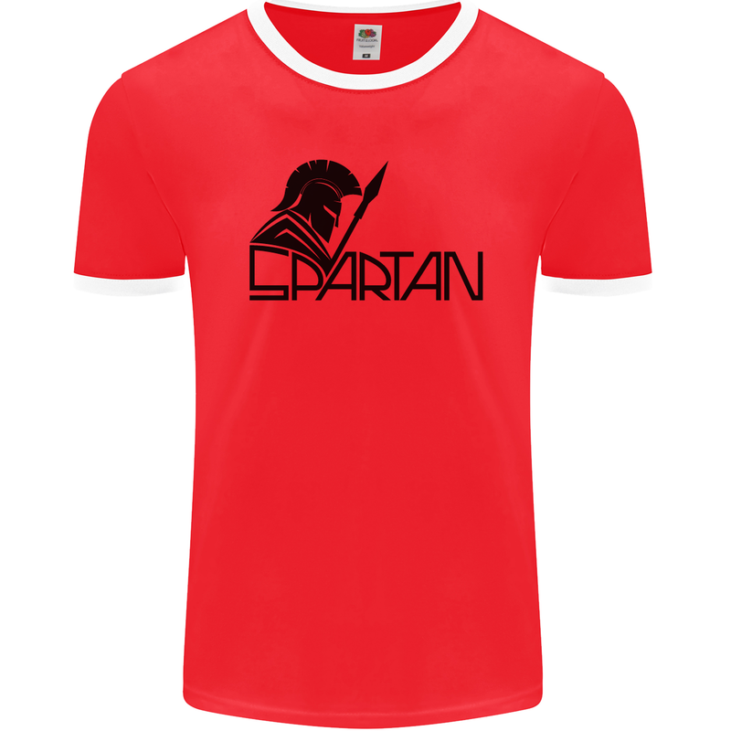 Spartan Gym Training Top Bodybuilding Mens Ringer T-Shirt FotL Red/White