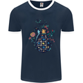 Peace Grenade Anti-War Pacifist World Hippy Mens Ringer T-Shirt FotL Navy Blue/White