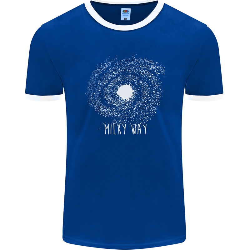 The Milky Way Astronomy Solar System Planet Mens Ringer T-Shirt FotL Royal Blue/White