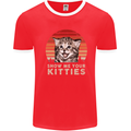 Show Me Your Kitties Funny Cat Kitten Mens White Ringer T-Shirt Red/White