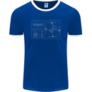 Drone Blueprint Mens Ringer T-Shirt FotL Royal Blue/White