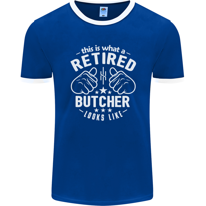 This Is What a Retired Butcher Looks Like Mens Ringer T-Shirt FotL Royal Blue/White