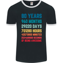 80th Birthday 80 Year Old Mens Ringer T-Shirt FotL Black/White