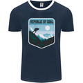 Republic of Cool Skiing Skier Ski Mens Ringer T-Shirt FotL Navy Blue/White