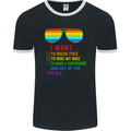 Want to Break Free Ride My Bike Funny LGBT Mens Ringer T-Shirt FotL Black/White