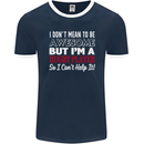 I Don't Mean to Be a Rugby Player Funny Mens Ringer T-Shirt FotL Navy Blue/White